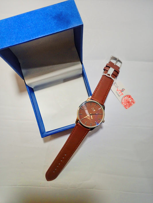 VITZ Classic Round Dial Men’s Watch Premium Leather Strap | Gift Box Edition